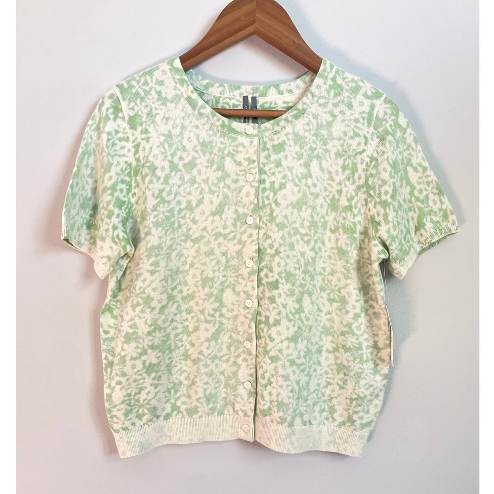 NWT By Anthropologie Cotton Cashmere Vintage Floral Cardigan Sweater XS
